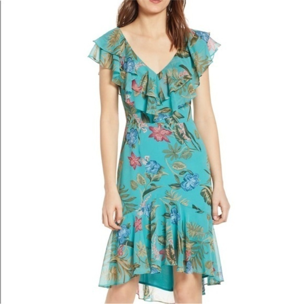 Chelsea Ruffle High Low Dress size Medium.